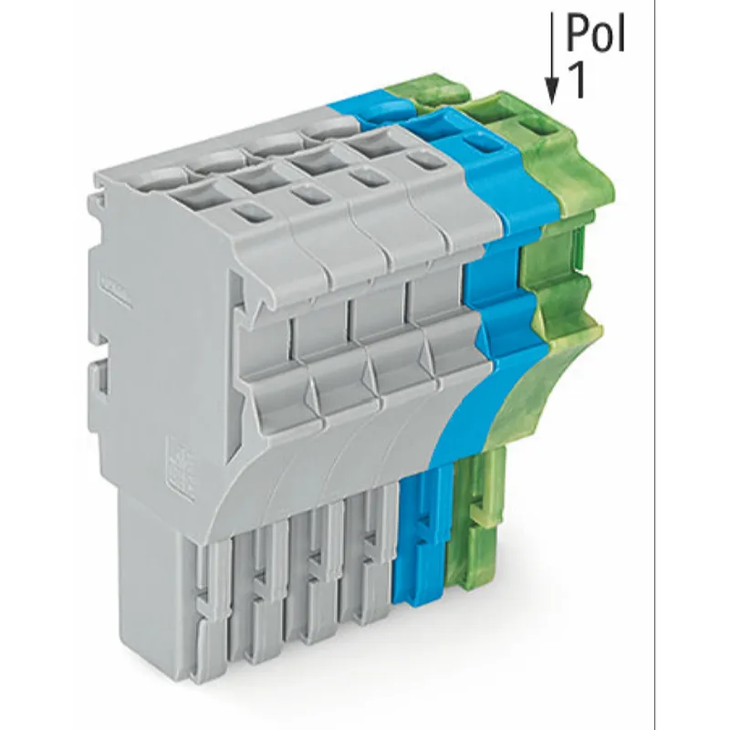 WAGO 1-Leiter-Federleiste Push-in CAGE CLAMP® 4 mm? grau/blau/grün-gelb 2022-106/000-038/999-953