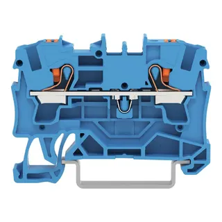 WAGO 2-Leiter-Durchgangsklemme mit Drücker 4 mm? blau 2204-1204