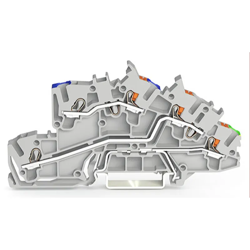 WAGO Installationsetagenklemme N/L/PE Erdgeschoss grün-gelb grau 2203-7546