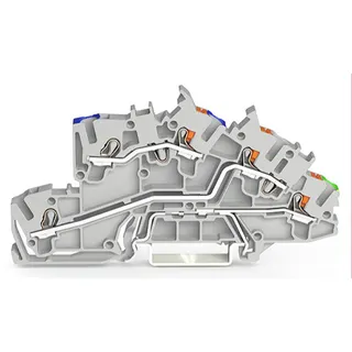 WAGO Installationsetagenklemme N/L/PE Erdgeschoss grün-gelb grau 2203-7546