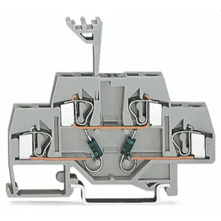WAGO Bauelementklemme Doppelstock mit 2 Dioden 1N4007 grau 281-635/281-490