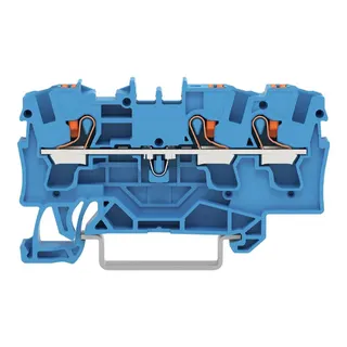 WAGO 3-Leiter-Durchgangsklemme mit Drücker 4 mm? blau 2204-1304