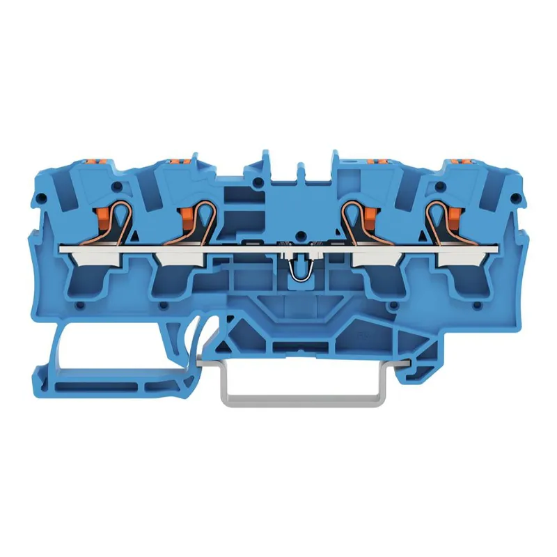 WAGO 4-Leiter-Durchgangsklemme mit Drücker 4 mm? blau 2204-1404