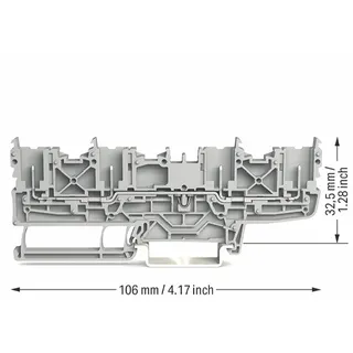 WAGO 4-Pin-Basisklemme für Tragschiene 35 x 15 und 35 x 7,5 grau 2022-1801/999-953