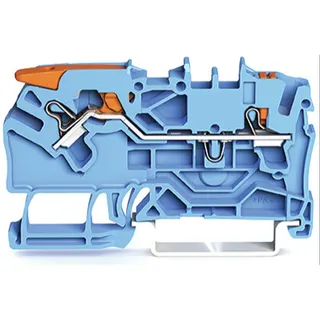 WAGO 2-Leiter-Durchgangsklemme mit Hebel und Drücker 2,5 mm? blau 2102-5204