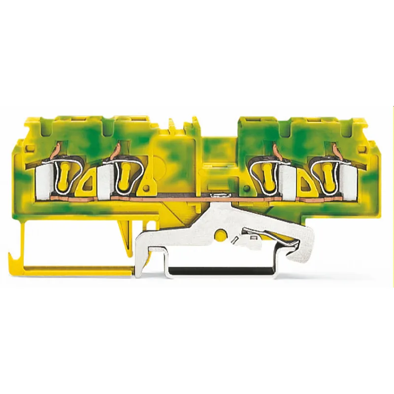 WAGO 4-Leiter-Schutzleiterklemme 4 mm? seitliche und mittige Beschriftung grün-gelb 880-837/999-940