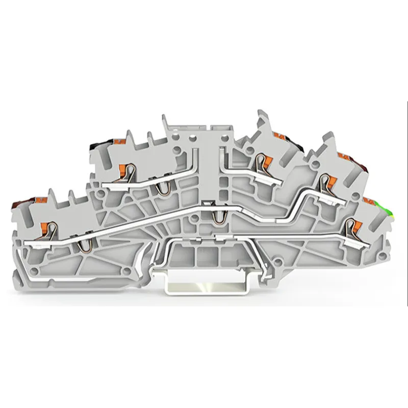 WAGO Installationsetagenklemme Basisklemme ohne Trennmesser P2/P1/PE grau 2203-6643
