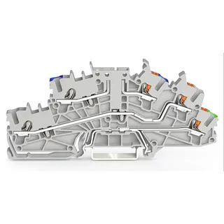 WAGO Installationsetagenklemme Basisklemme ohne Trennmesser N/L/PE grau 2203-6540