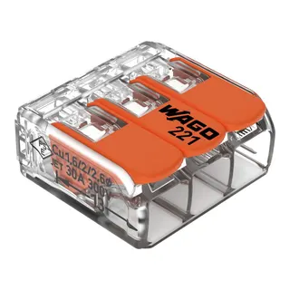 WAGO Klemme 221-613 3 Leiter 6qmm transparent