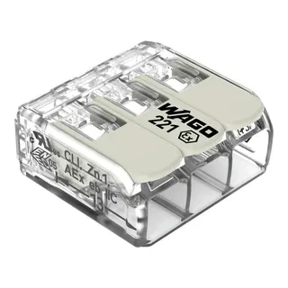 WAGO COMPACT-Verbindungsklemme für alle Leiterarten für Anwendungen Ex e transparent 221-683