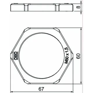 OBO Gegenmutter 116 M M50 PS lichtgrau Polystyrol – Bild 2