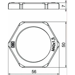 OBO Gegenmutter 116 M M40 PA lichtgrau Polyamid – Bild 2