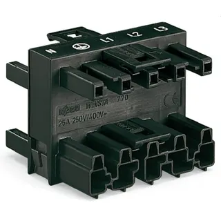 WAGO 3-fach-Verteiler 5-polig Kod. A schwarz 770-609