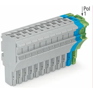 WAGO 1-Leiter-Federleiste Push-in CAGE CLAMP® 4 mm? grau/blau/grün-gelb 2022-112/000-038