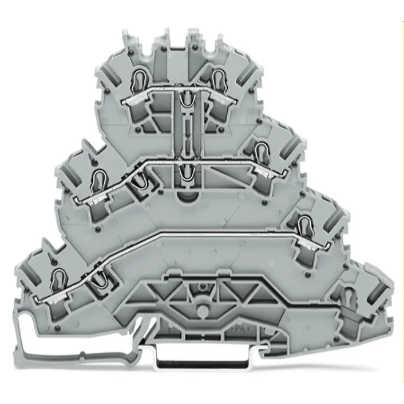 WAGO Vierstock-Reihenklemme Motoranschluss-Reihenklemme L1 - L2 - L3 grau 2002-4101