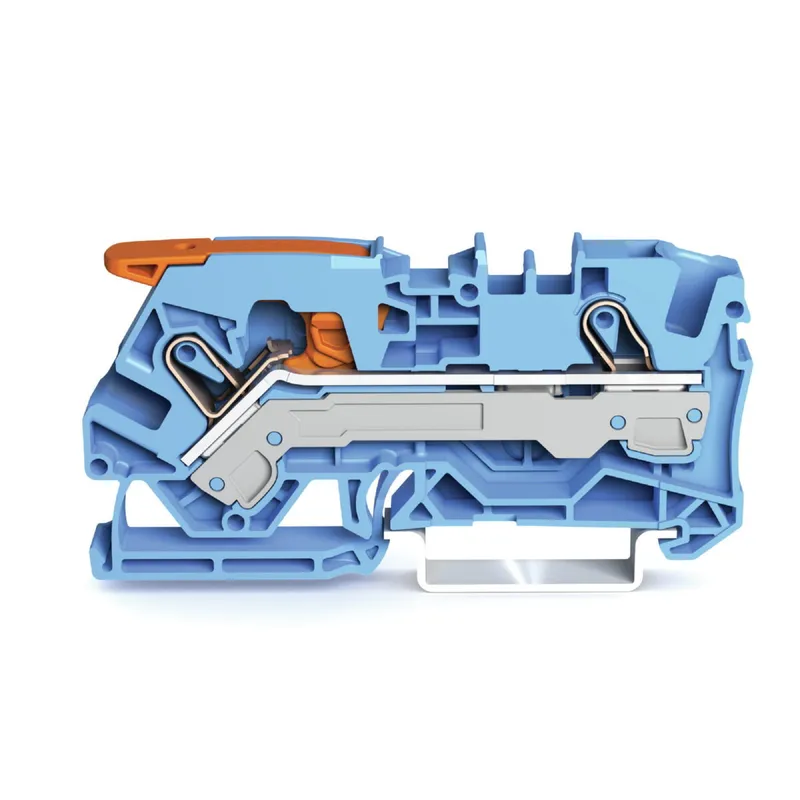 WAGO 2-Leiter-Durchgangsklemme mit Hebel und Push-in CAGE CLAMP® 6 mm? blau 2106-1204
