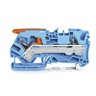 WAGO 2-Leiter-Durchgangsklemme mit Hebel und Push-in CAGE CLAMP® 6 mm? blau 2106-1204