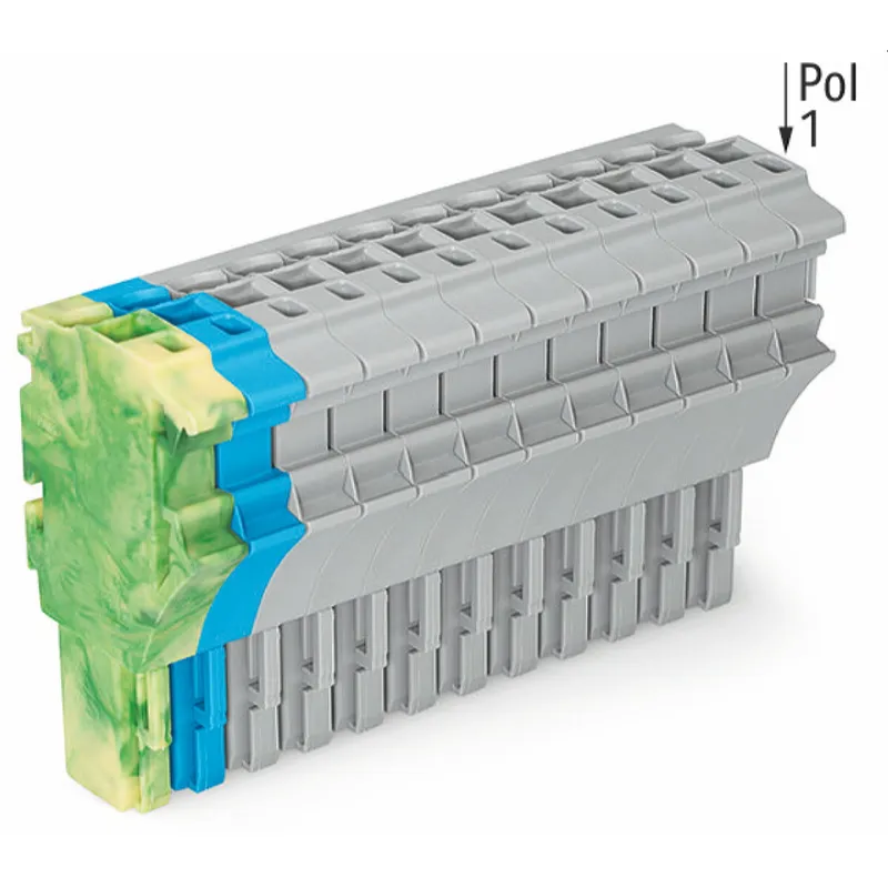 WAGO 1-Leiter-Federleiste Push-in CAGE CLAMP® 4 mm? grün-gelb/blau/grau 2022-112/000-039