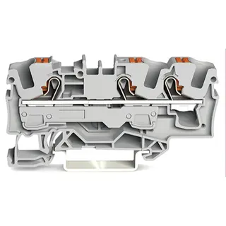 WAGO 3-Leiter-Durchgangsklemme mit Drücker 6 mm? grau 2206-1301
