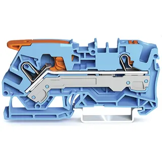 WAGO 2-Leiter-Durchgangsklemme mit Hebel und Drücker 6 mm? blau 2106-5204