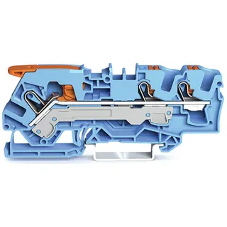 WAGO 3-Leiter-Durchgangsklemme mit Hebel und Drücker 6 mm? blau 2106-5304