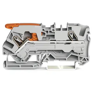 WAGO 2-Leiter-Durchgangsklemme mit Hebel und Push-in CAGE CLAMP® 6 mm? grau 2106-1201