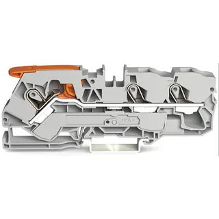 WAGO 3-Leiter-Durchgangsklemme mit Hebel und Push-in CAGE CLAMP® 10 mm? grau 2110-1301