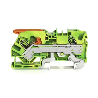 WAGO 2-Leiter-Schutzleiterklemme mit Hebel und Push-in CAGE CLAMP® 6 mm? grün-gelb 2106-1207