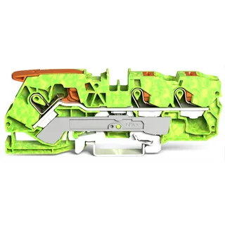 WAGO 3-Leiter-Schutzleiterklemme mit Hebel und Drücker 10 mm? grün-gelb 2110-5307
