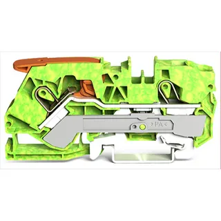 WAGO 2-Leiter-Schutzleiterklemme mit Hebel und Push-in CAGE CLAMP® 10 mm? grün-gelb 2110-1207