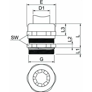 OBO Messing-Kabelverschraubung EMV V-TEC VM32 EMV-K – Bild 2