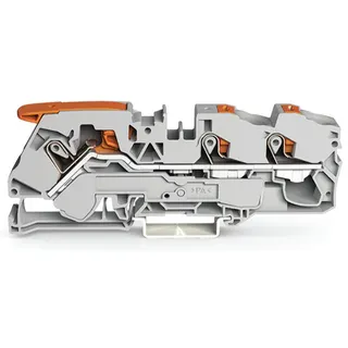 WAGO 3-Leiter-Durchgangsklemme mit Hebel und Drücker 16 mm? grau 2116-5301