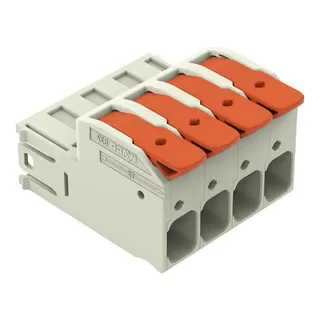 WAGO 1-Leiter-Stiftleiste Hebel Push-in CAGE CLAMP® lichtgrau 832-1204