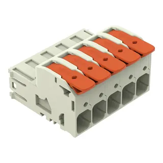 WAGO 1-Leiter-Stiftleiste Hebel Push-in CAGE CLAMP® lichtgrau 832-1205