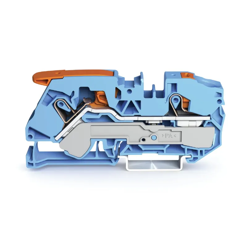 WAGO 2-Leiter-Durchgangsklemme mit Hebel und Drücker 16 mm? blau 2116-5204