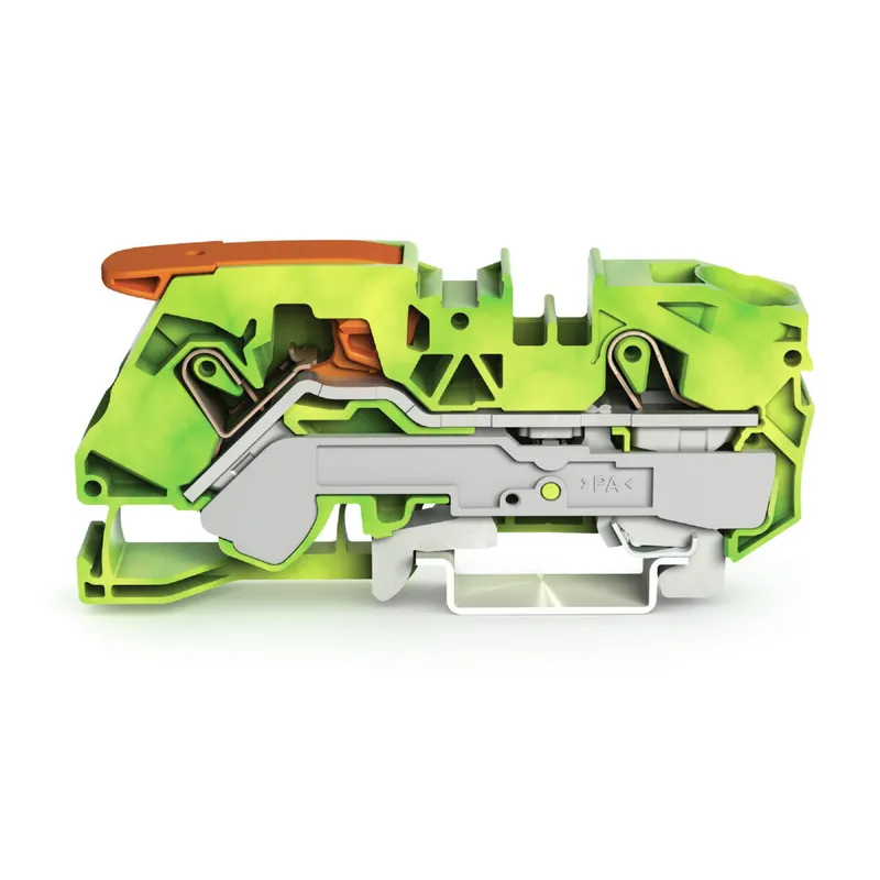 WAGO 2-Leiter-Schutzleiterklemme mit Hebel und Push-in CAGE CLAMP® 16 mm? grün-gelb 2116-1207