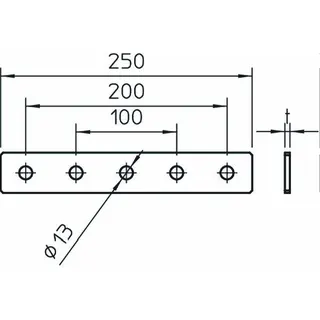 OBO Verbindungsplatte GMS 5FT 240x40mm mit 5 Löchern – Bild 2