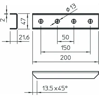 OBO Abstützverbinder GVMS FT 200x48mm mit 4 Löchern – Bild 2