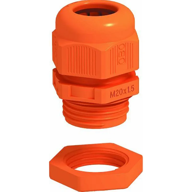 OBO Kabelverschraubung mit Gegenmutter V-TEC VM40+ OR pastellorange