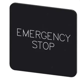Siemens Bezeichnungsschild 27x27 Emergency Stop 3SU1900-0AE16-0DA0