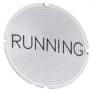 Siemens Einlegeschild rund milchig Symbol Running 3SU1900-0AB71-0EB0