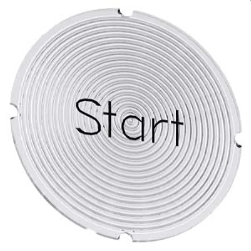 Siemens Einlegeschild rund milchig Symbol Start 3SU1900-0AB71-0DT0