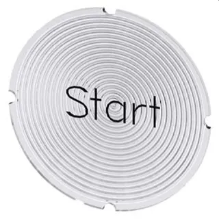 Siemens Einlegeschild rund milchig Symbol Start 3SU1900-0AB71-0DT0