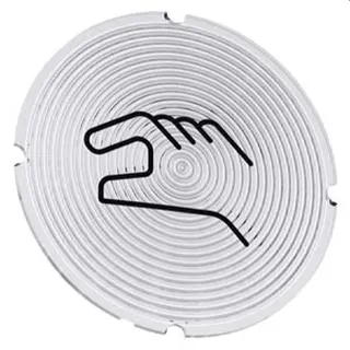 Siemens Einlegeschild rund milchig Symbol Handbetätigung 3SU1900-0AB71-0RP0