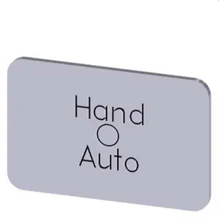 Siemens Bezeichnungsschild 17,5x27 Hand O Auto 3SU1900-0AD81-0DD0