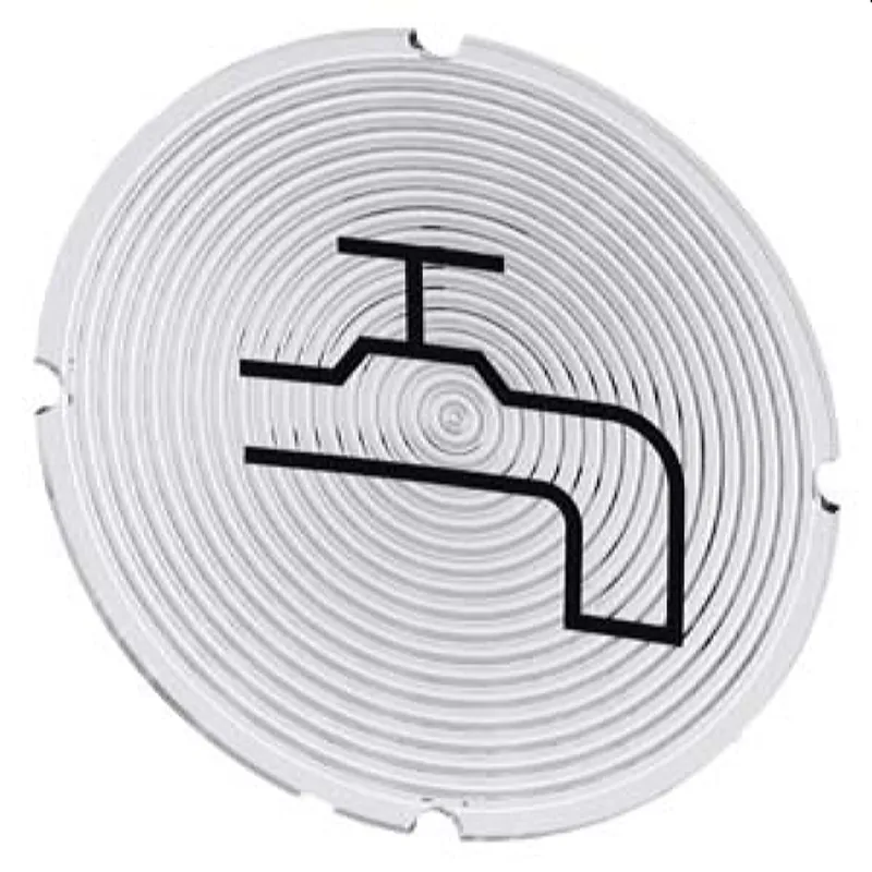 Siemens Einlegeschild rund milchig Symbol Wasserzulauf 3SU1900-0AB71-0RC0