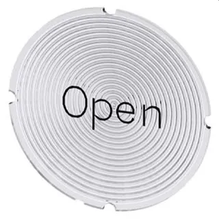 Siemens Einlegeschild rund milchig Symbol Open 3SU1900-0AB71-0DW0