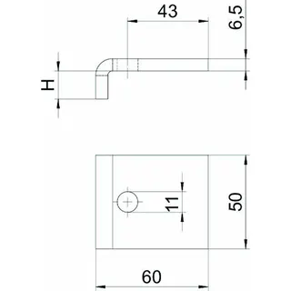 OBO Klemmlasche KL1 10 S FT 60x50mm für Träger – Bild 2