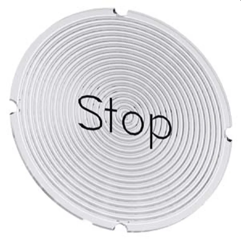 Siemens Einlegeschild rund milchig Symbol Stop 3SU1900-0AB71-0DS0