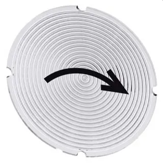 Siemens Einlegeschild rund milchig Symbol Drehbewegung rechts 3SU1900-0AB71-0QT0